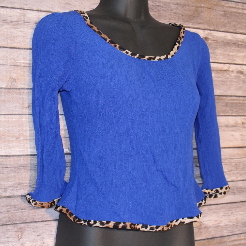 YoYo 5 Women’s Blue w/Leopard Print Trim
